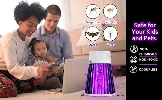 Mosquito Lamp Eco-Friendly LED Mosquito Killer Machine – USB-Powered Indoor Bug Zapper for Home – Chemical-Free Insect Trap Safe for Kids & Pets – Easy to Clean (MASHROOM Mosquito LAMP)