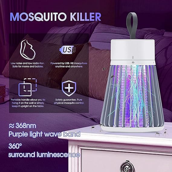 Mosquito Lamp Eco-Friendly LED Mosquito Killer Machine – USB-Powered Indoor Bug Zapper for Home – Chemical-Free Insect Trap Safe for Kids & Pets – Easy to Clean (MASHROOM Mosquito LAMP)