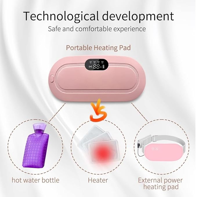 Heating Pad for Menstrual Pain Relief | Adjustable 3 Heat & 4 Massage Modes | Rechargeable Belly and Back Warmer for Women | Period Cramp Relief Belt –