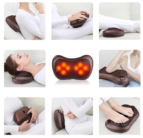 Electric Shiatsu Cushion for Full Body Neck Massager Machine (Brown)