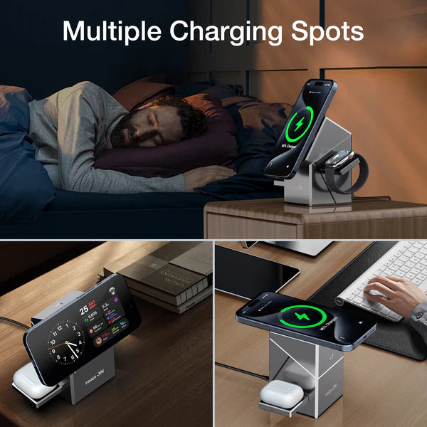 3 in 1 Wireless Charger Auto-Rotating Compatible with MagSafe