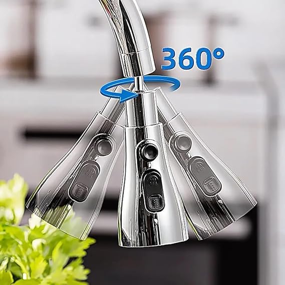 Tap Extension for Kitchen Sink | Kitchen Accessories Items for Home | 360-degree Flexible Rotation for Effective Cleaning | 3-Flow Modes